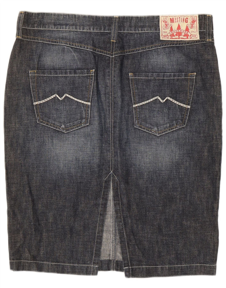 MUSTANG Womens Denim Skirt W34 Large  Navy Blue