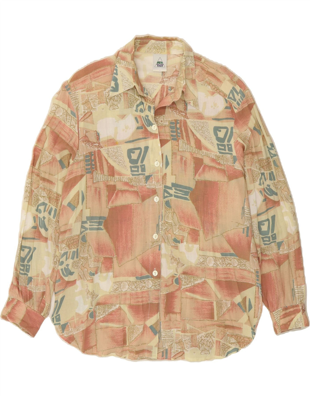 NEW FAST Womens Shirt EU 44 XL Multicoloured Patchwork Viscose Vintage New Fast and Second-Hand New Fast from Messina Hembry 