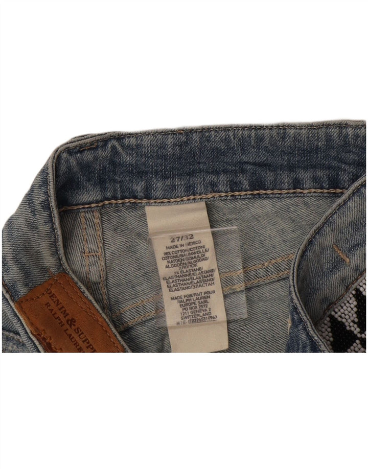 RALPH LAUREN Womens Slim Jeans W27 L28 Blue Cotton