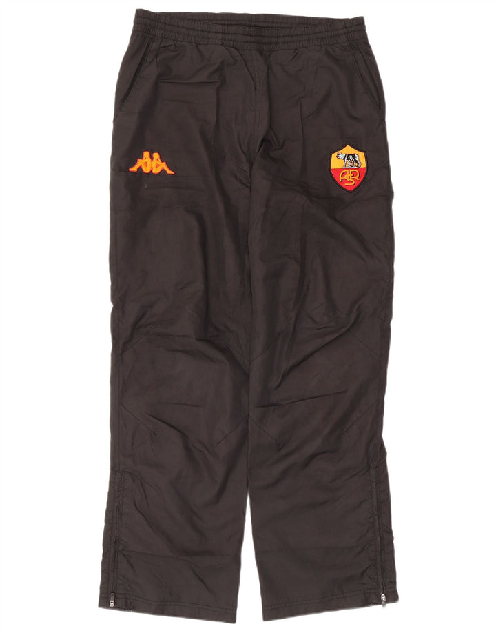 KAPPA Boys Graphic Tracksuit Trousers 12-13 Years XL Black Polyester
