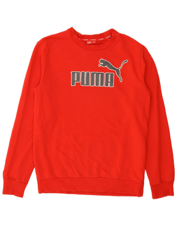 Felpa grafica da uomo Puma Maglione rosso medio in cotone