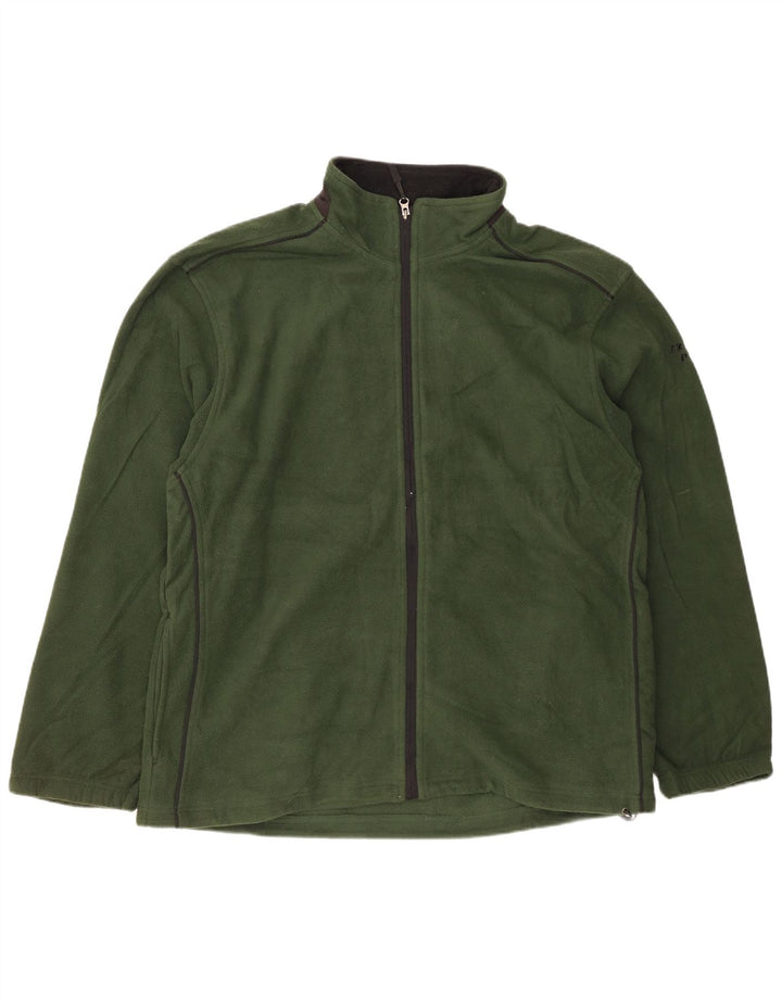 IZOD Mens Fleece Jacket UK 42 XL Khaki Polyester