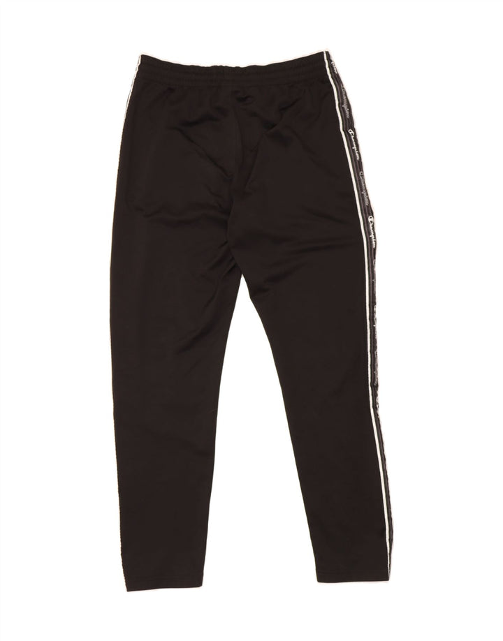 CHAMPION Mens Graphic Tracksuit Trousers Large  Black Polyester Vintage Champion and Second-Hand Champion from Messina Hembry 