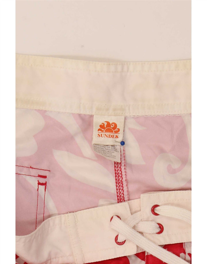 Sundek Mens Swimming Shorts Large Red Floral Polyester