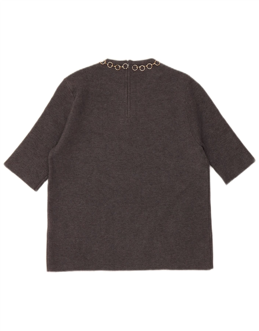 Zara Womens Crop Bluse Top UK 10 Small Grey Viscose