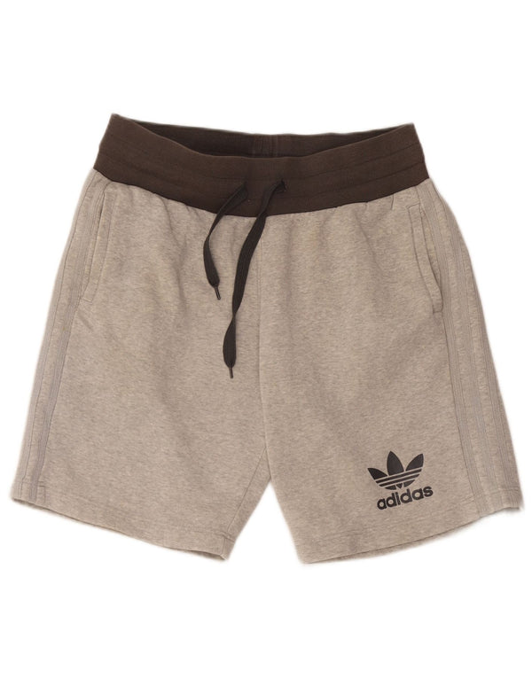 Adidas Mens Sport Shorts Large Grey Colourblock Cotton