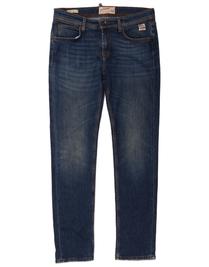 Roy Rogers Mens Slim Jeans W33 L31 Blue Cotton