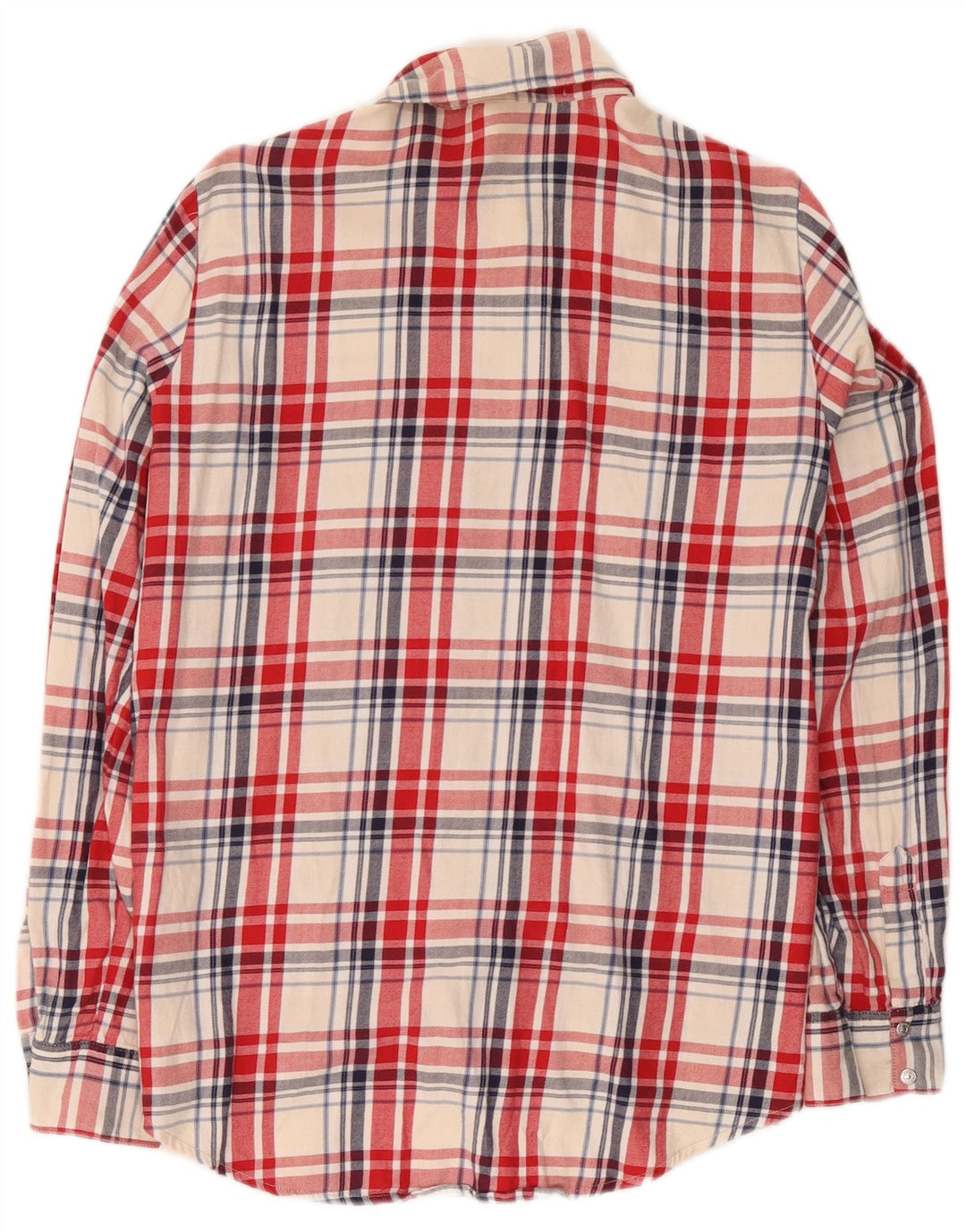 Zara Dame Flanelskjorte UK 14 Medium Rød Plaid Bomuld