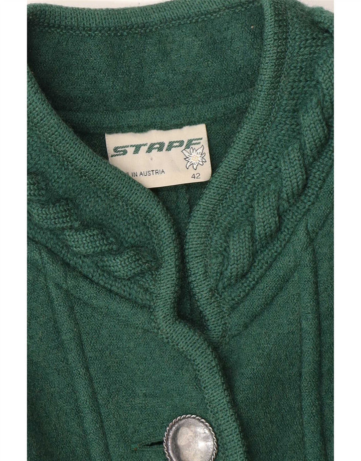 Stapf Womens Graphic Overcoat EU 42 Large Green Floral New Wool
