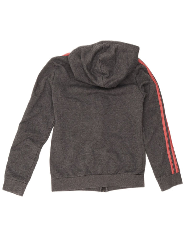 Damski sweter z kapturem i zamkiem błyskawicznym Adidas UK 4/6 XS Szara bawełna