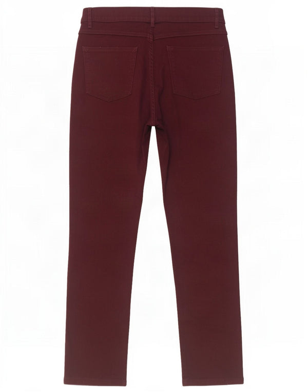 Marks & Spencer Vaqueros rectos para mujer UK 12 Medium W30 L29 Algodón burdeos