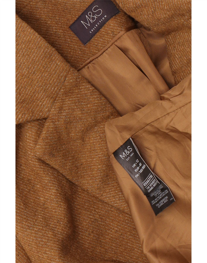 Marks & Spencer Womens Overcoat UK 12 Medium  Beige Polyester