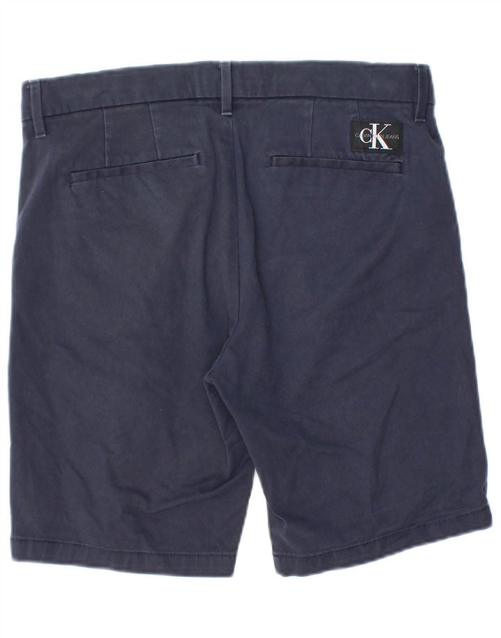 Calvin Klein Mens Chino Shorts W30 Medium Navy Blue Cotton
