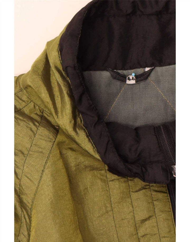 Vintage Mens Windbreaker Jacket UK 44 2XL Green Colourblock Polyester