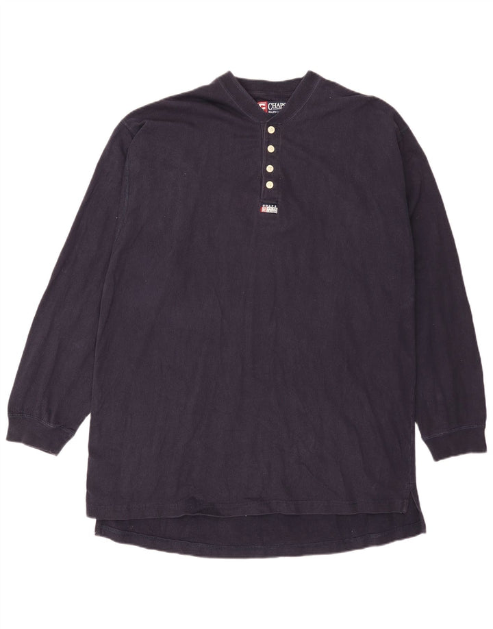 Chaps Mens Top Long Sleeve 2XL Navy Blue Cotton