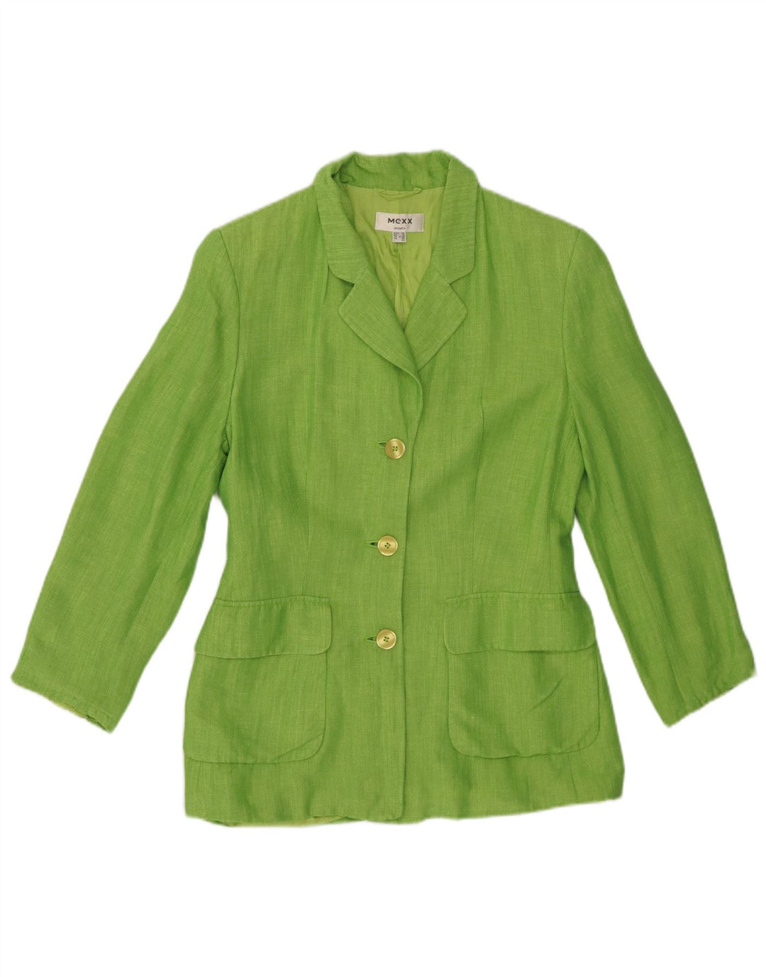 MEXX Womens 3 Button Blazer Jacket UK 12 Medium Green Viscose