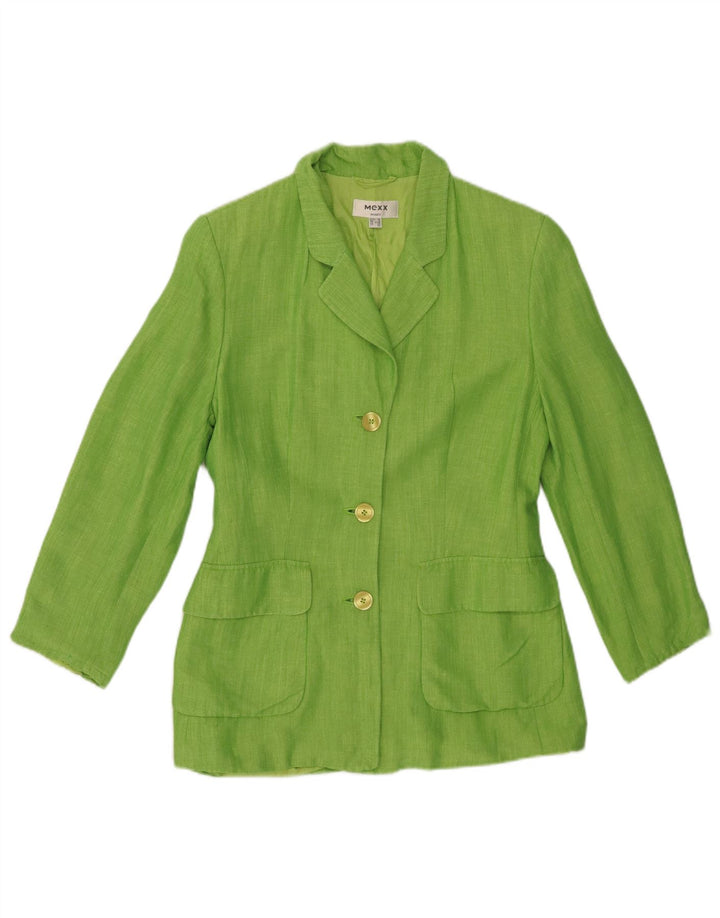 MEXX Womens 3 Button Blazer Jacket UK 12 Medium Green Viscose