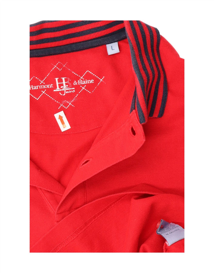 Harmont & Blaine Mens Polo Shirt Large Red Cotton