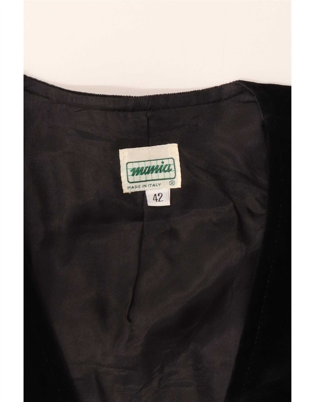 Vintage Damen Zweireihige Samt Bolero Jacke IT 42 Medium Schwarz