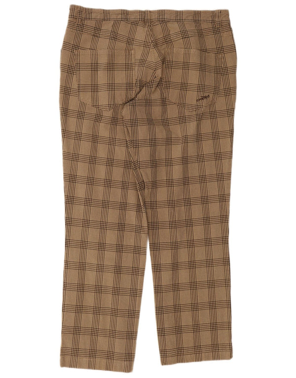 Pantaloni casual dritti da uomo Chervo W34 L28 Poliammide a quadri beige