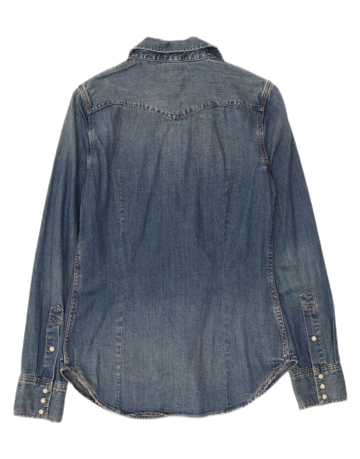 LEVI'S Womens Denim Shirt UK 10 Small Blue Cotton