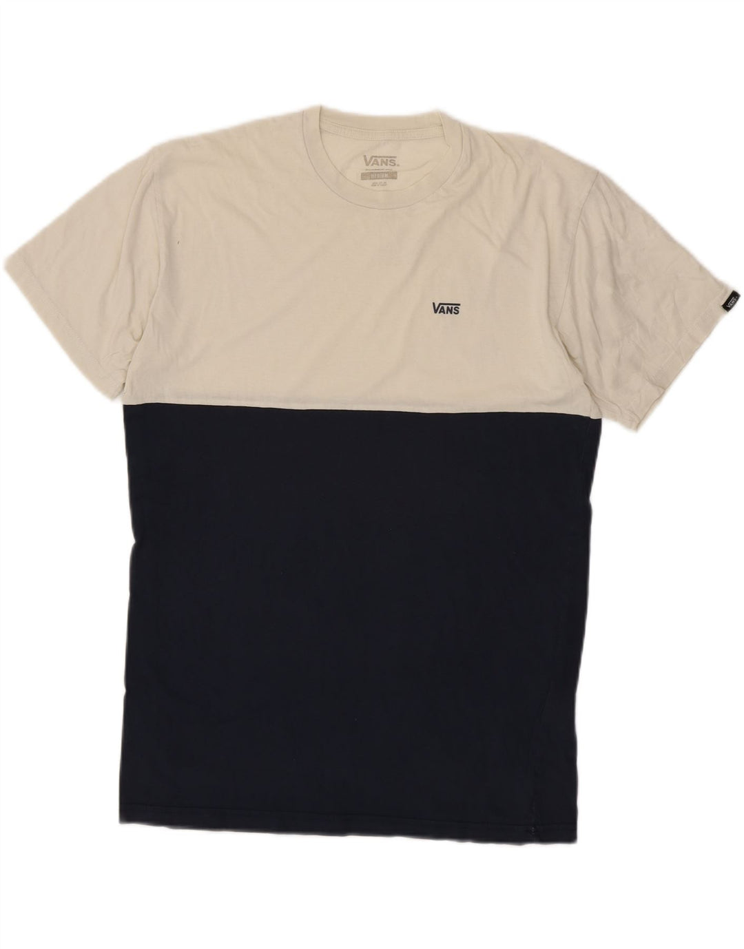 VANS Herren-T-Shirt mit klassischer Passform, Mittelweiß, Farbblock