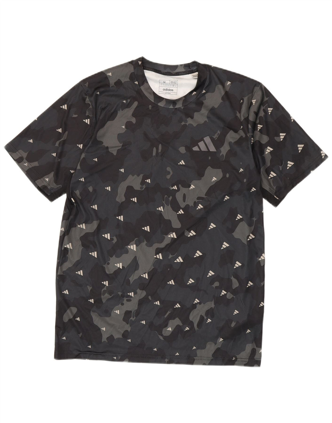 Adidas Mens Aeroready Graphic T-Shirt Top Medium Black Camouflage Polyester