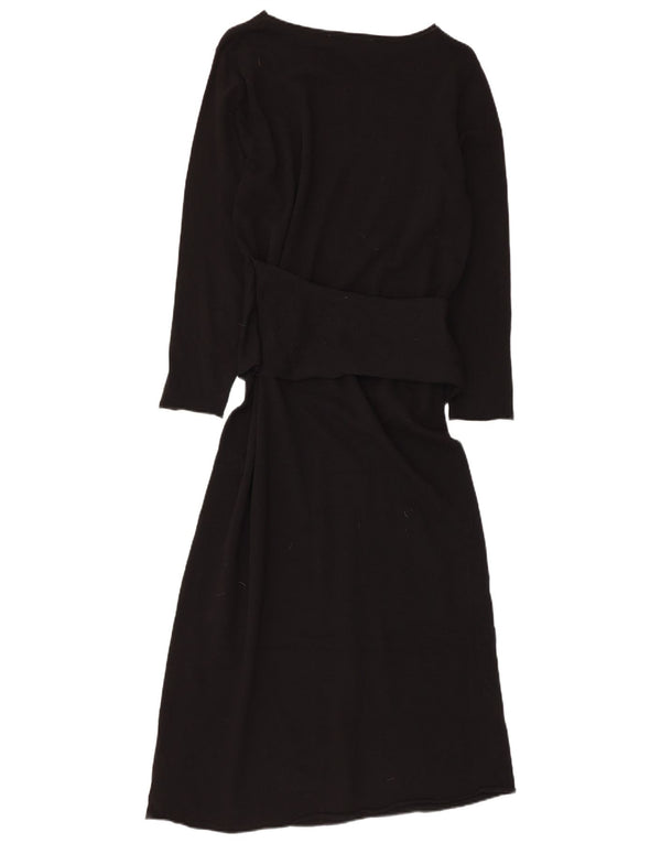 Vestito lungo a maniche lunghe da donna Zara UK 10 piccolo in acrilico nero