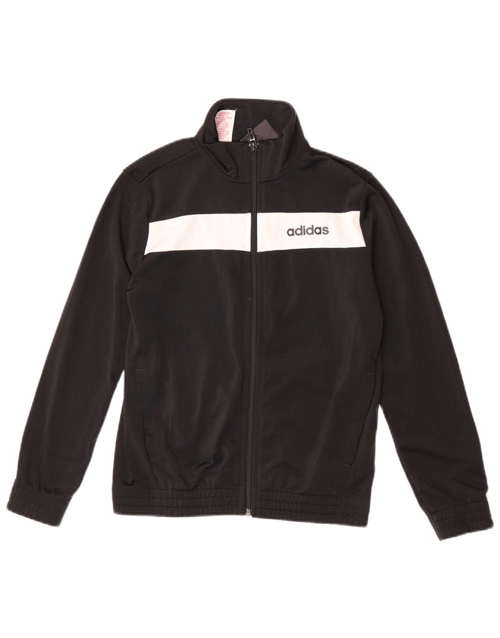 Giacca da tuta ADIDAS da ragazzo 10-11 anni in poliestere color block nero