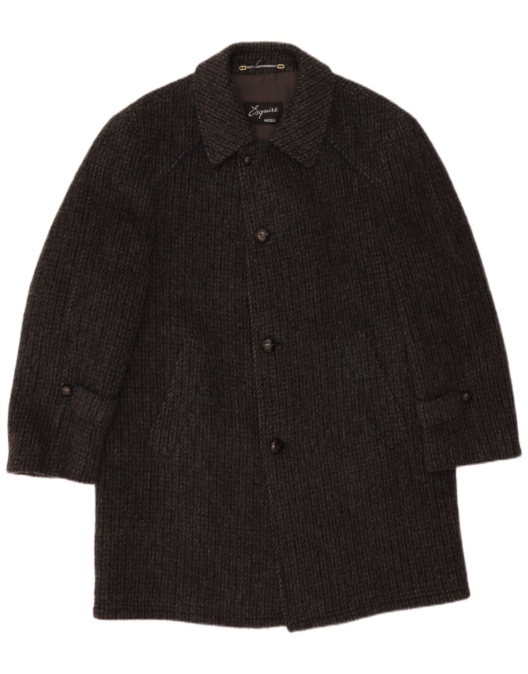 Esquire Mens Overcoat IT 48 Medium Grey Virgin Wool