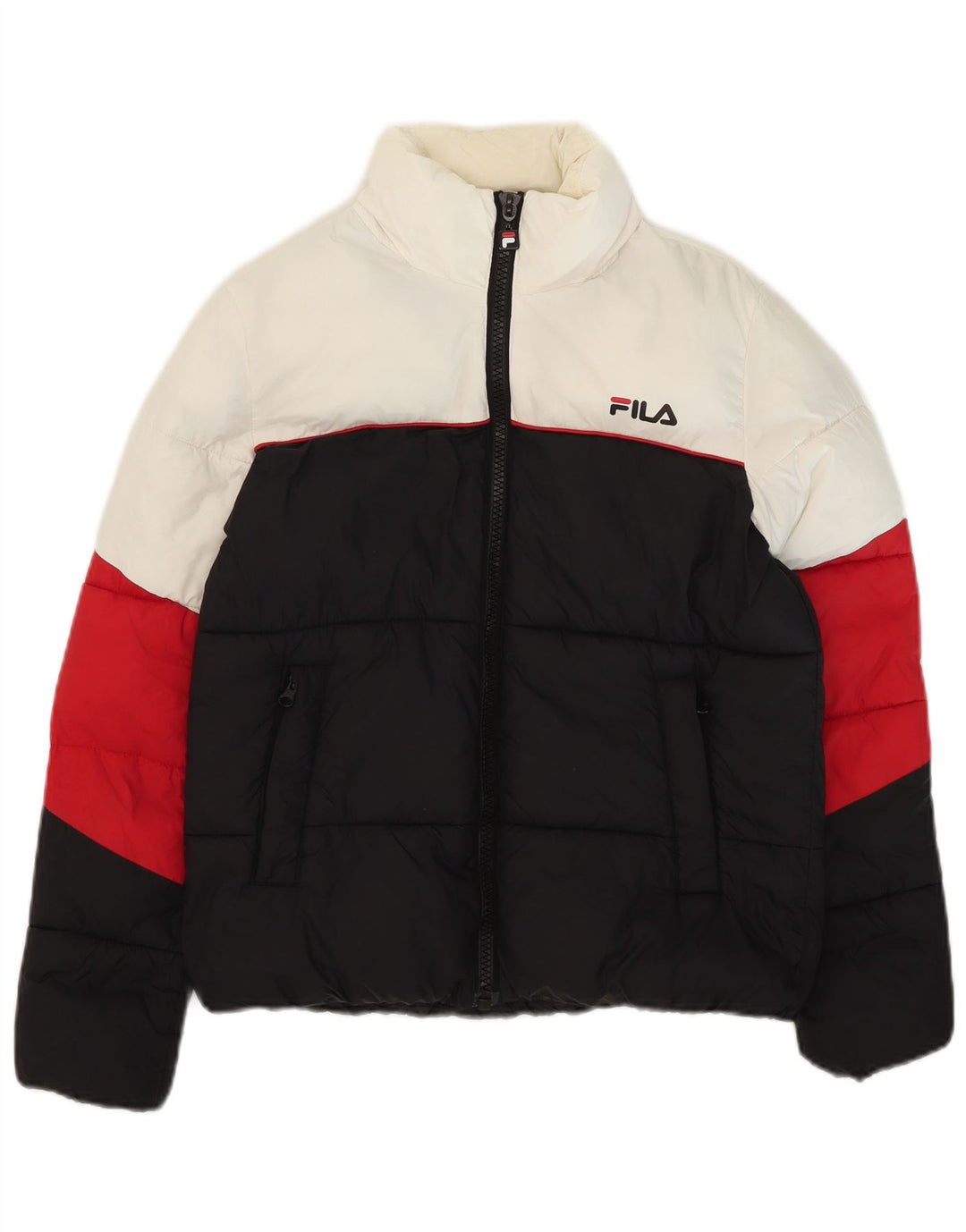 Fila Boys Hooded Padded Jacket 13-14 Years Multicoloured Colourblock Nylon