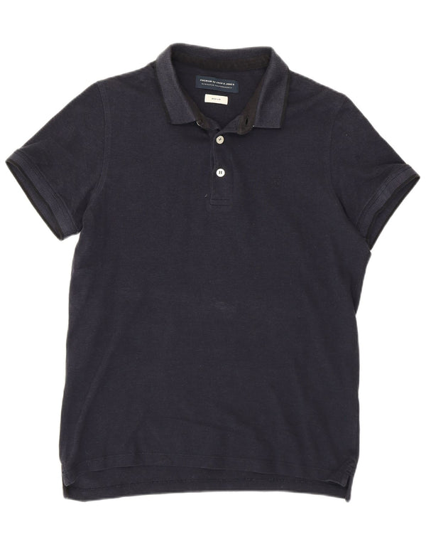 Jack & Jones Mens Polo Shirt Medium Navy Blue Cotton