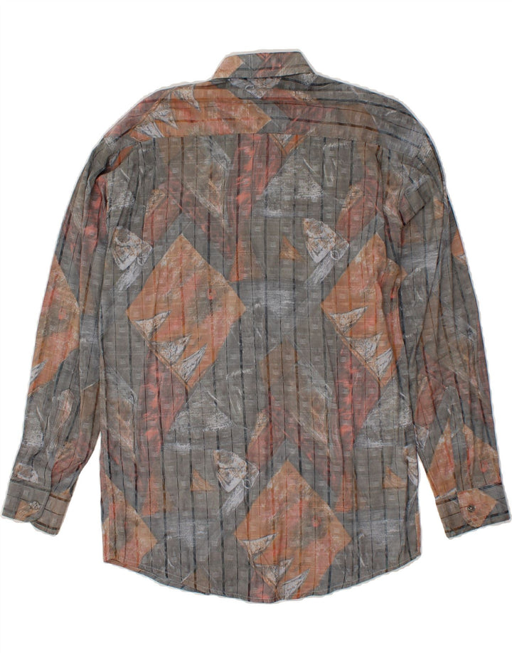 CANDA Mens Graphic Shirt Size 37/38 14 1/2 Small Grey Check Vintage Canda and Second-Hand Canda from Messina Hembry 