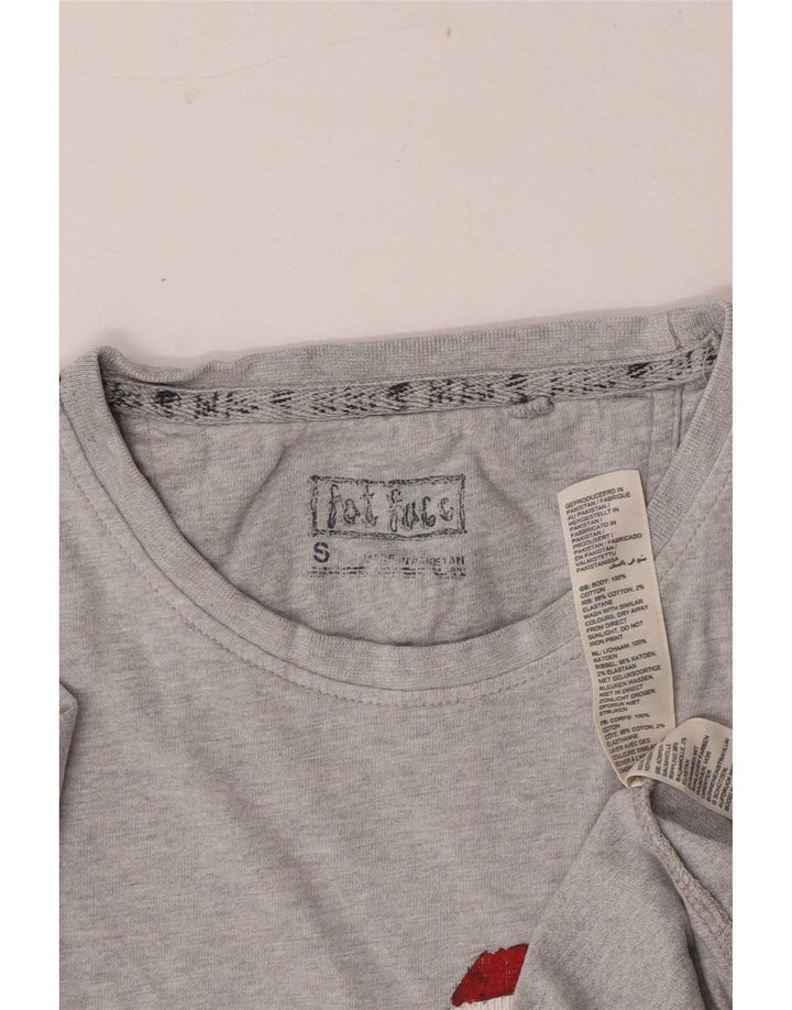 Fat Face Mens Graphic T-Shirt Top Small Grey Flecked Cotton