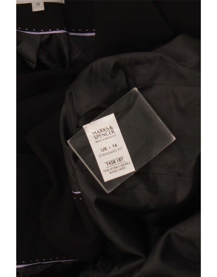 Giacca blazer corta a 1 bottone Marks & Spencer da donna UK 14 media nera