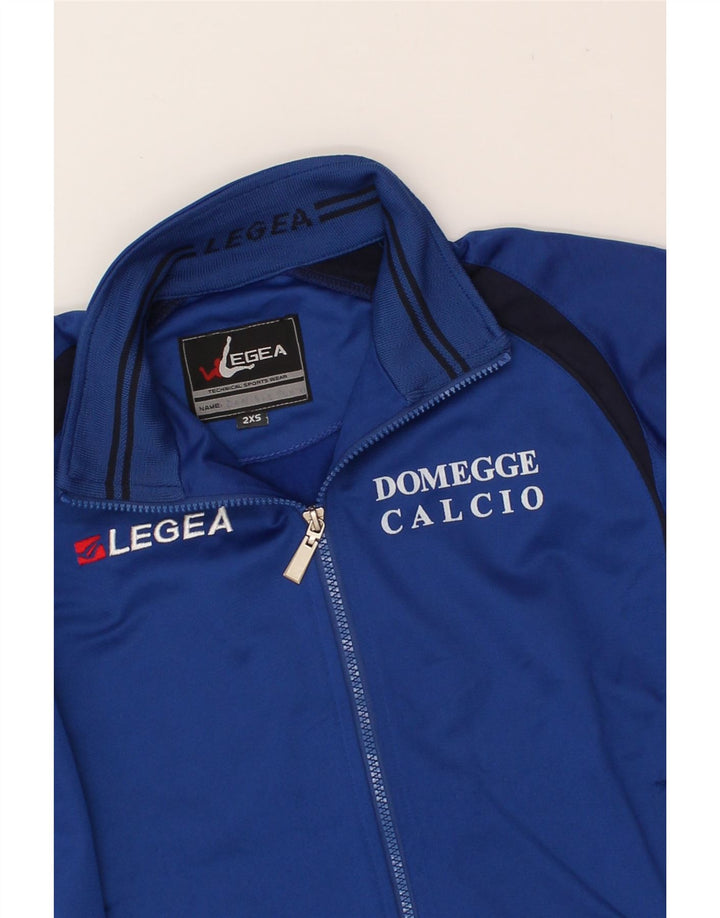 LEGEA Mens Graphic Tracksuit Top Jacket 2XS Blue Polyester Vintage Legea and Second-Hand Legea from Messina Hembry 