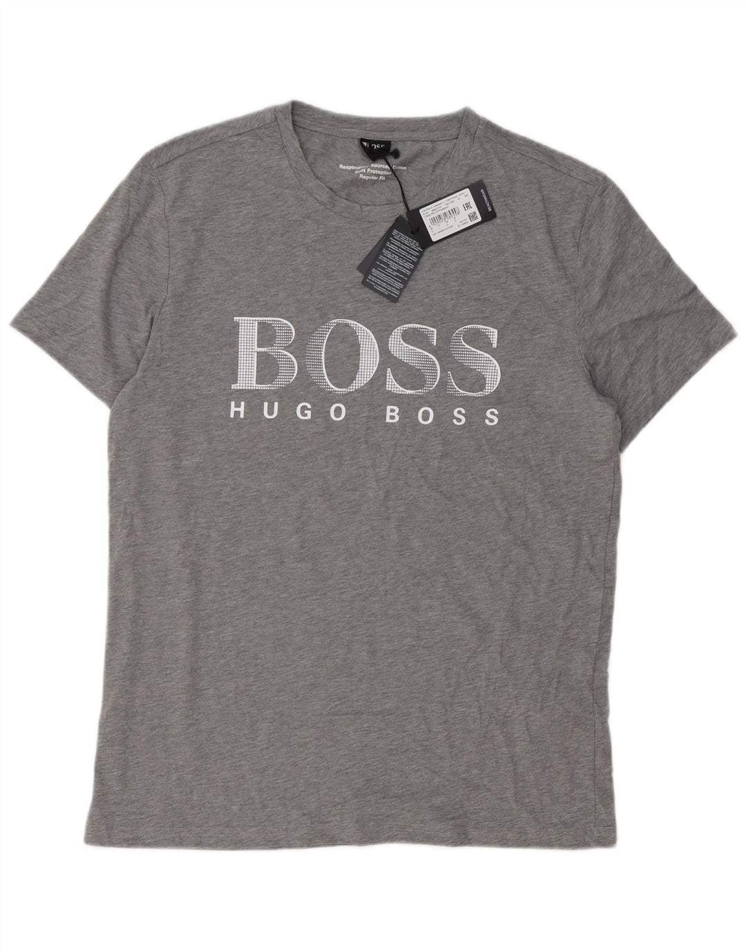 Hugo Boss Mens Graphic T-Shirt Top Large Grey Cotton