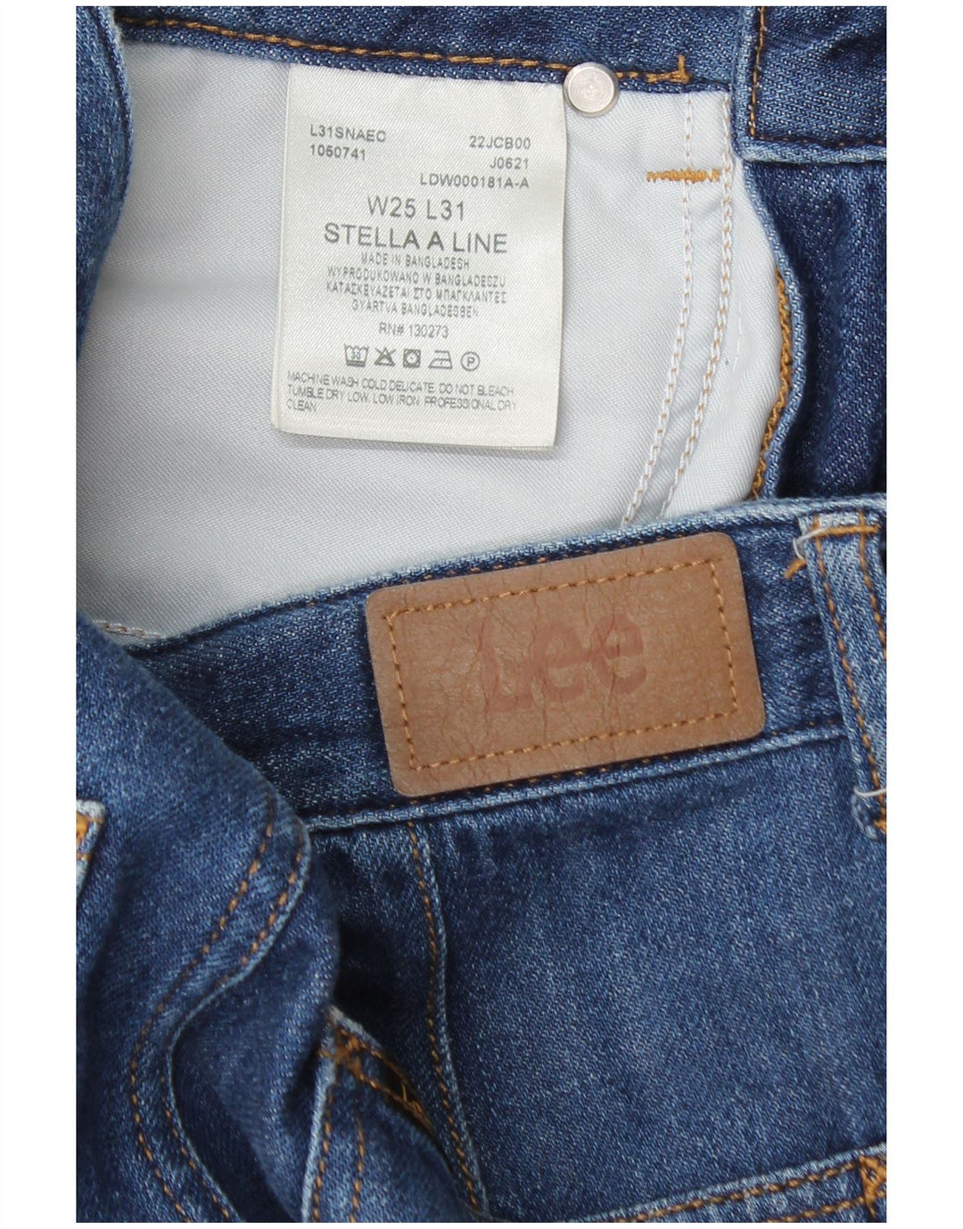 Lee Womens Stella Wide Leg Jeans W25 L31 Blue Cotton