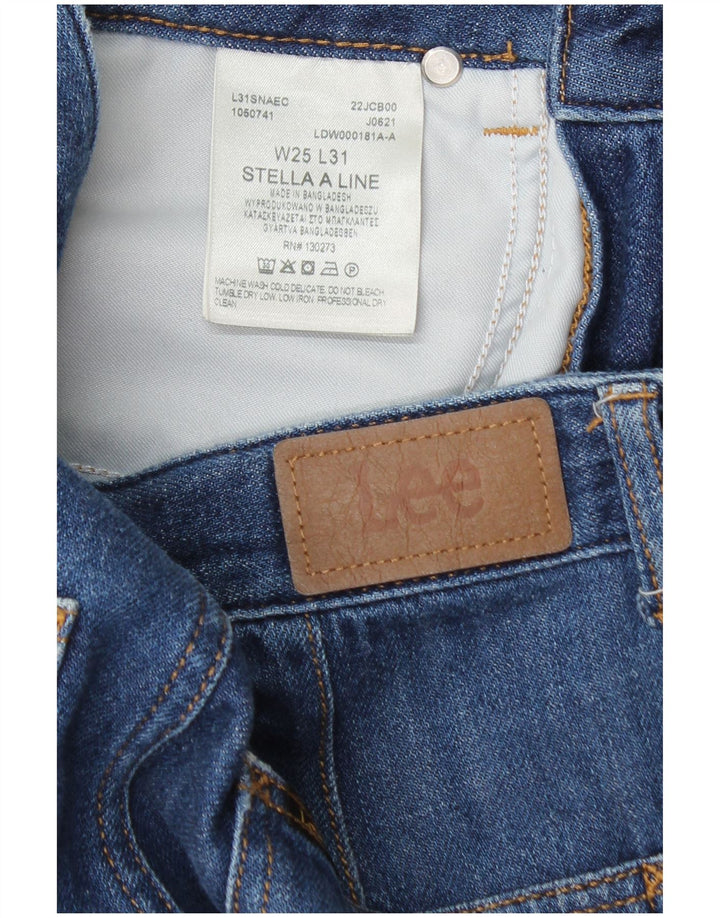 Lee Womens Stella Wide Leg Jeans W25 L31 Blue Cotton