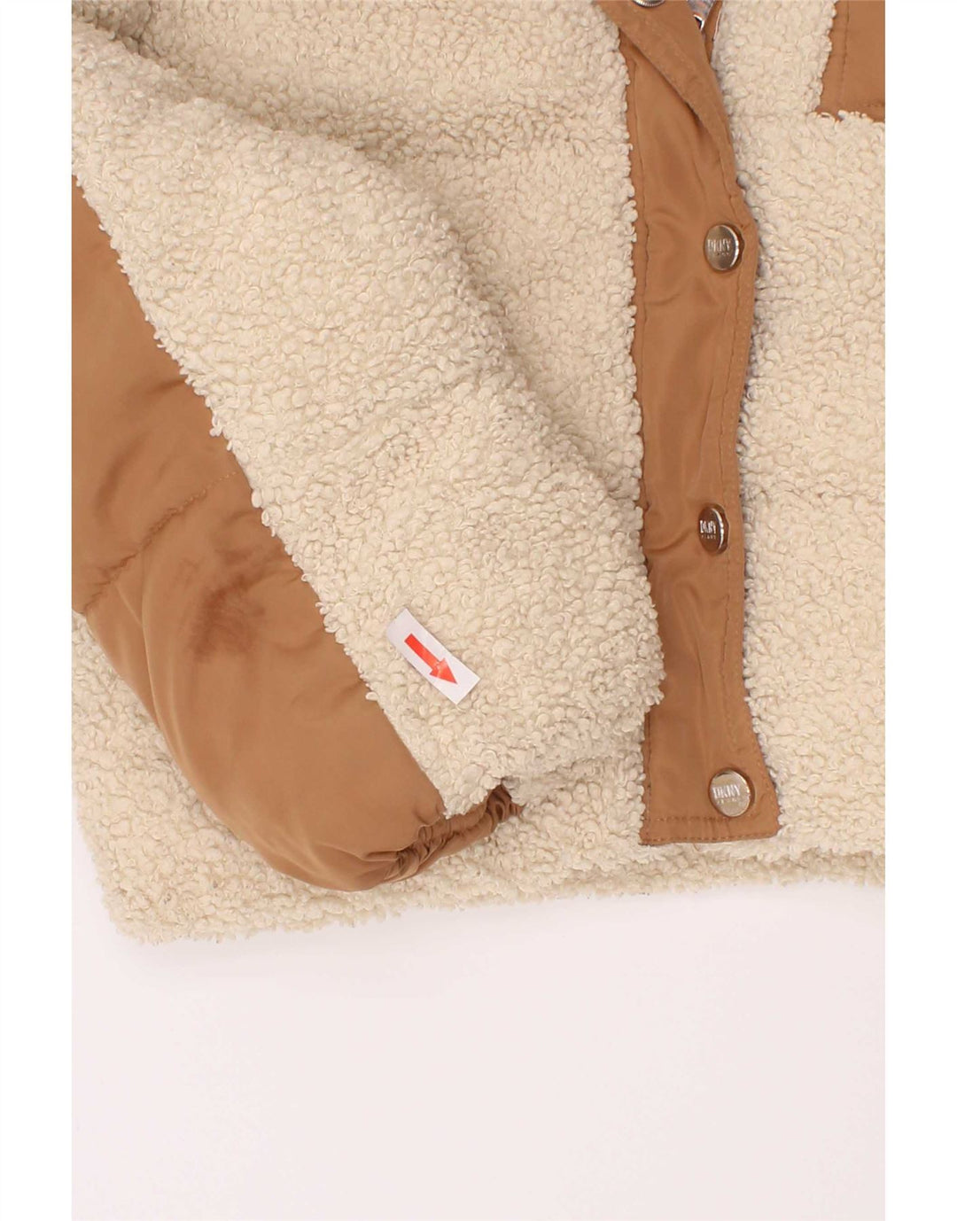 Dkny Girls Hooded Padded Jacket 5-6 Years Brown Colourblock Polyester