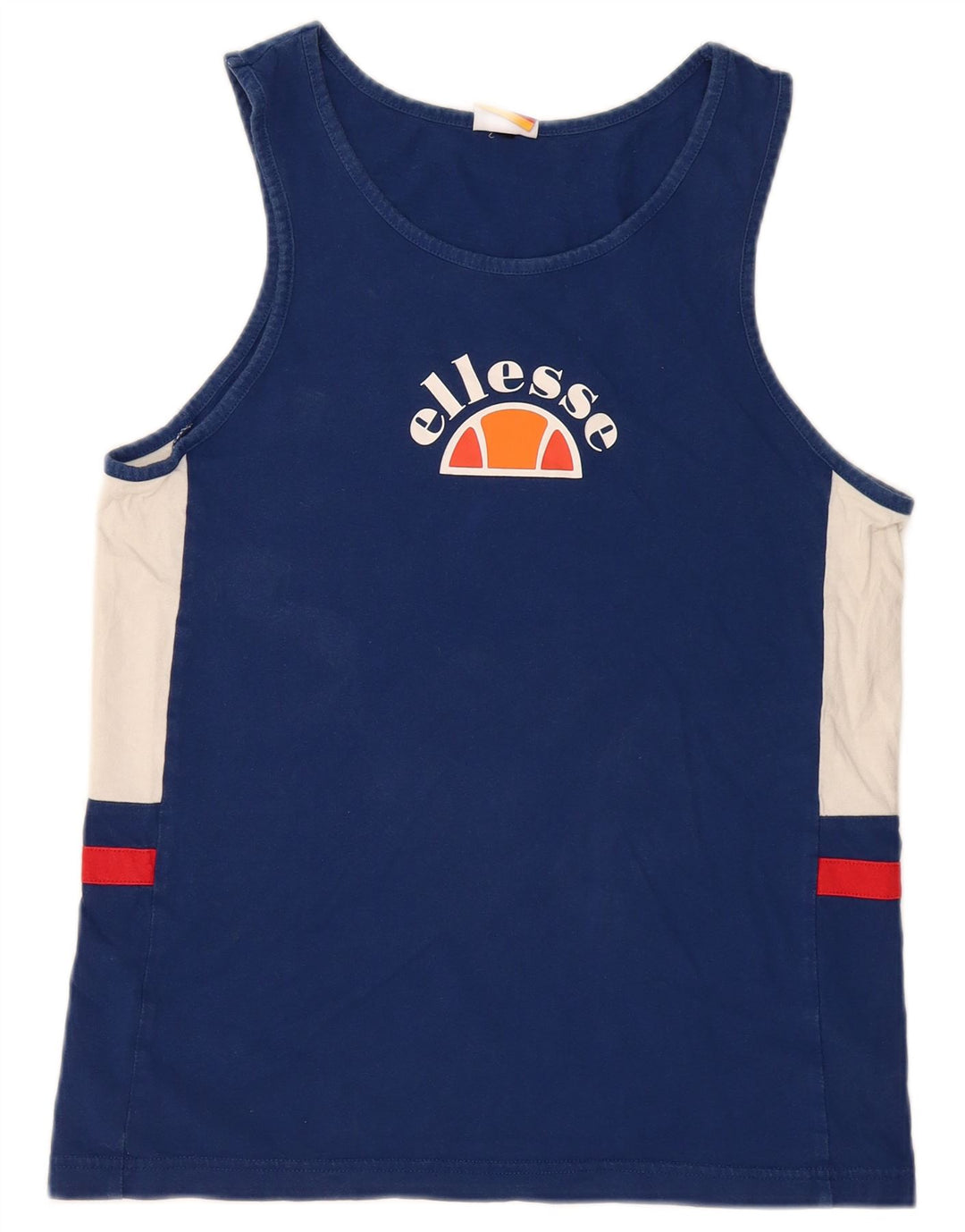 Ellesse Womens Graphic Vest Top UK 14 Medium Blue Colourblock Cotton