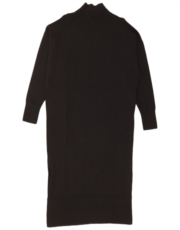 Cos Womens Maxi Oversized Jumper Dress UK 10 Small Black Wool