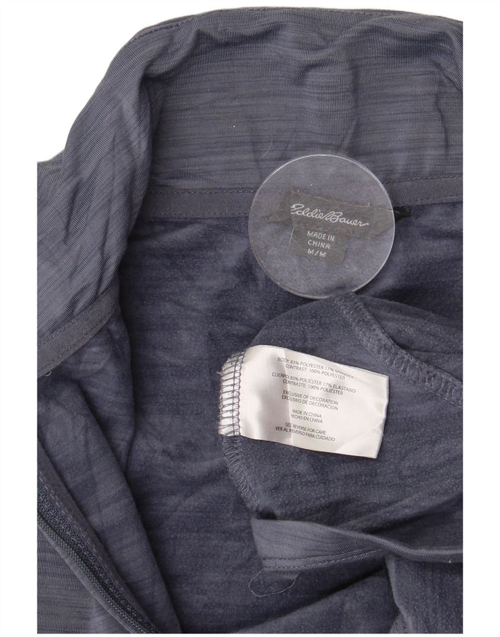 Eddie Bauer Top da donna con zip e collo a maniche lunghe UK 14 Medio Blu Navy
