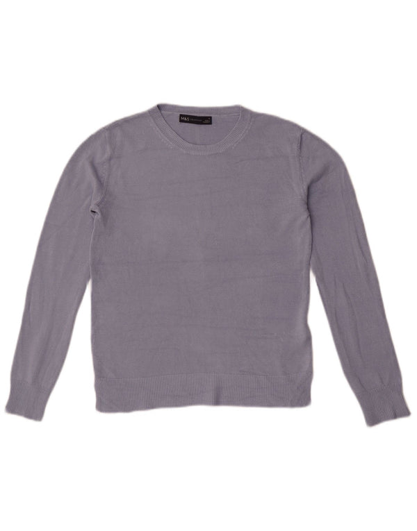 Marks & Spencer Dame sweater med rund hals DK 6 XS blå akryl