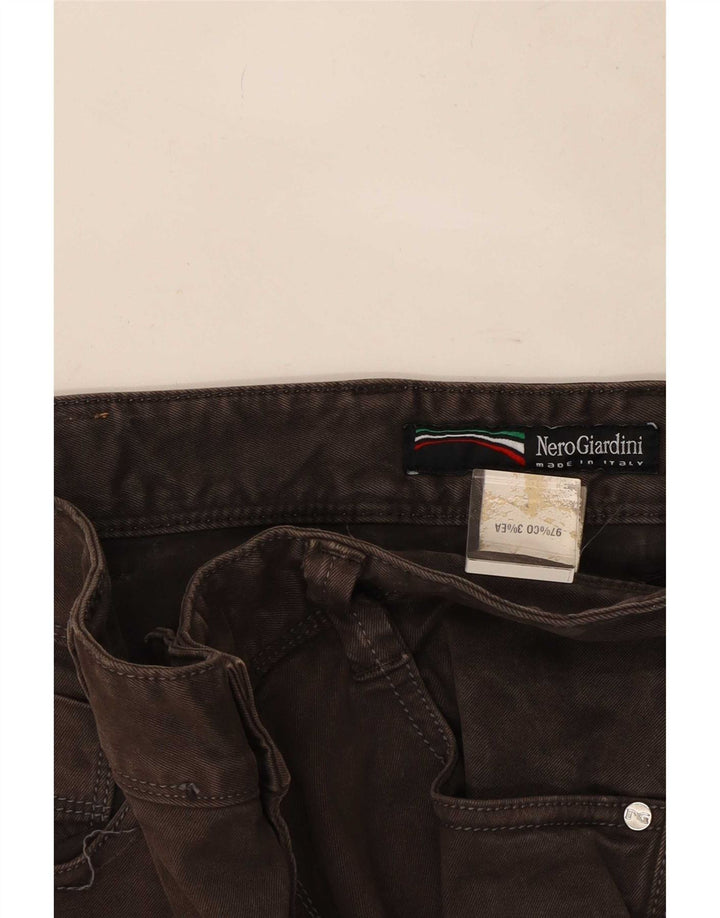 Nero Giardini Mens Straight Jeans W34 L35 Brown Cotton