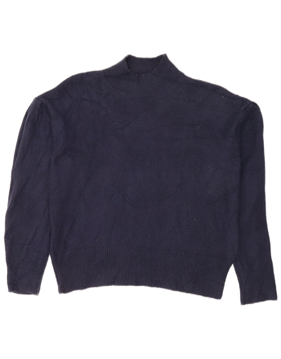 Suéter feminino Marks & Spencer com gola tartaruga Reino Unido 14 médio azul marinho