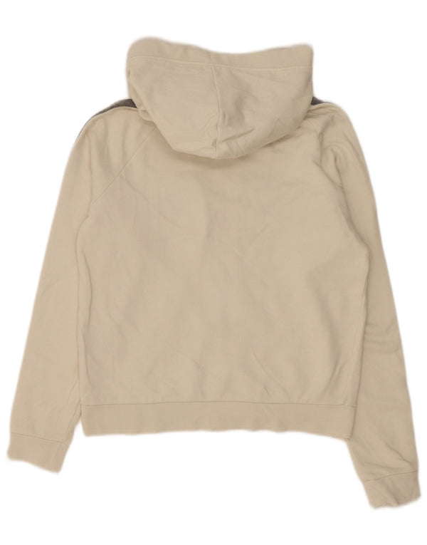 Admiral Womens Crop Zip Hoodie Pullover UK 10 Small Weiß Farbblock