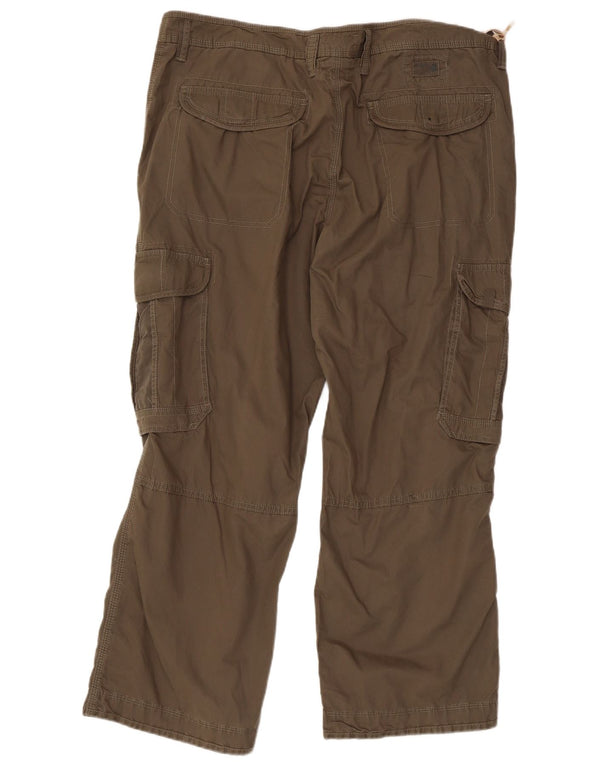 Calça cargo reta masculina Marks & Spencer W40 L29 algodão marrom
