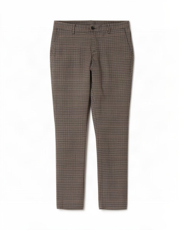 Benetton Mens Straight Suit Trousers IT 48 Medium W34 L34 Grey Houndstooth