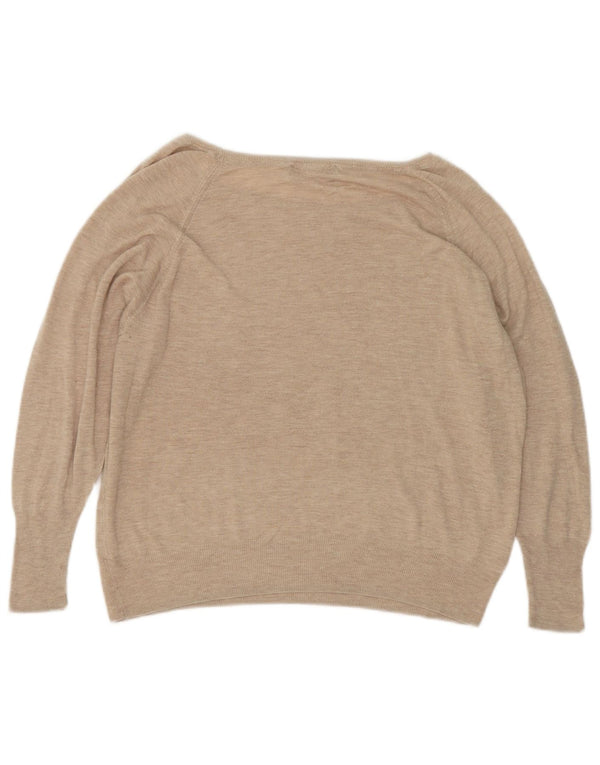 Damski sweter oversize z dekoltem w łódkę Zara UK 10 Small Beige